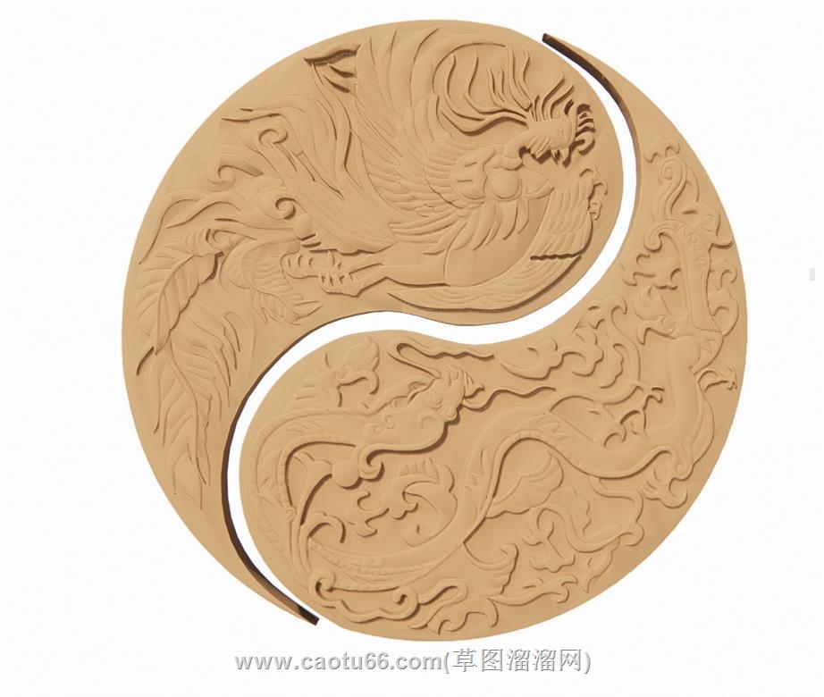 龙凤浮雕SU模型