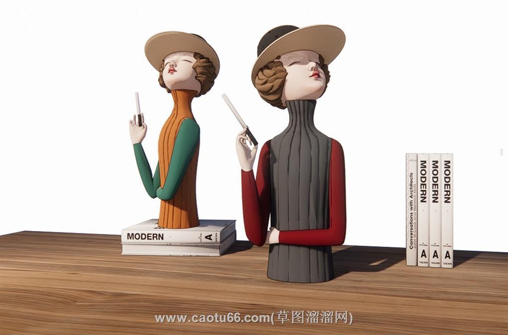 抽烟工艺品SU模型