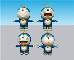 哆啦A梦机器猫手办SU模型