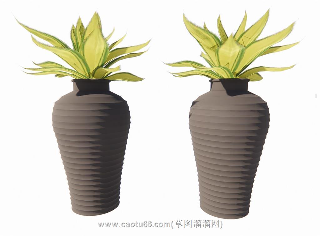 花瓶装饰摆件SU模型