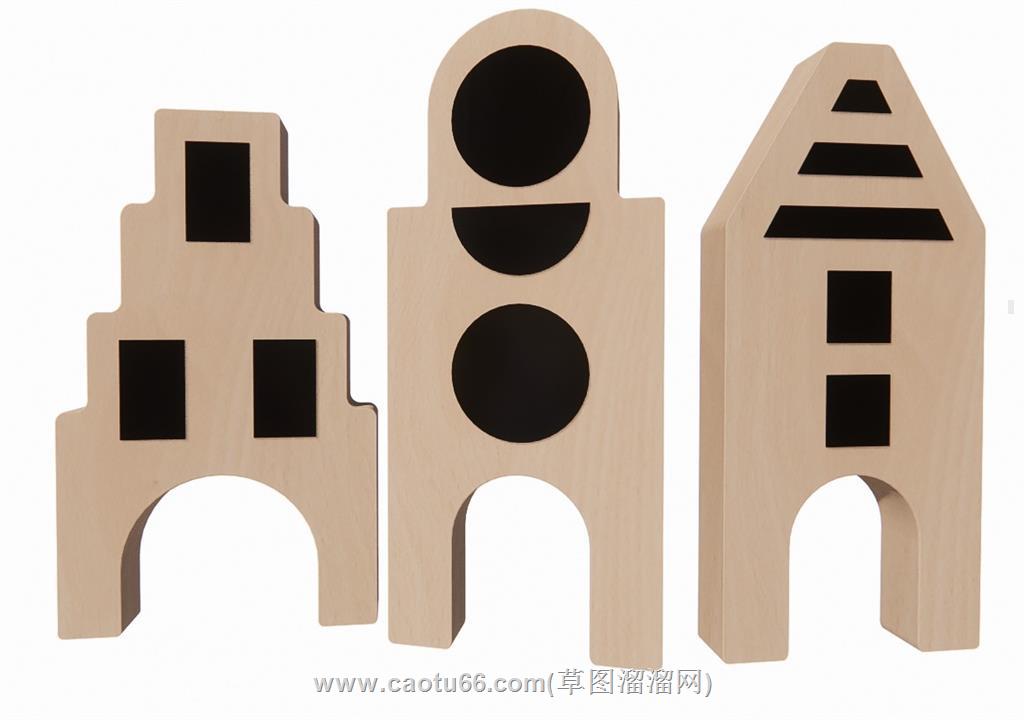 木头积木摆件SU模型