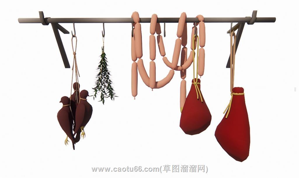 腊肠香肠鸽子肉SU模型