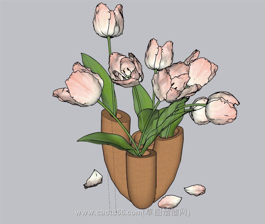 装饰花瓶插花SU模型