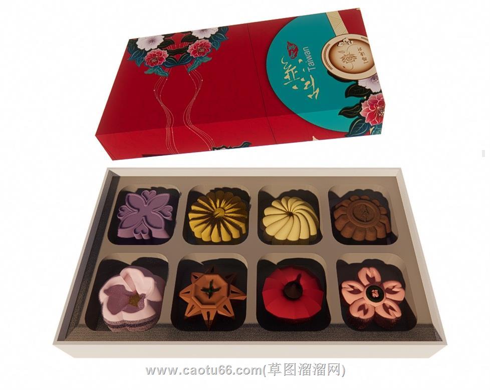 中秋月饼礼盒SU模型
