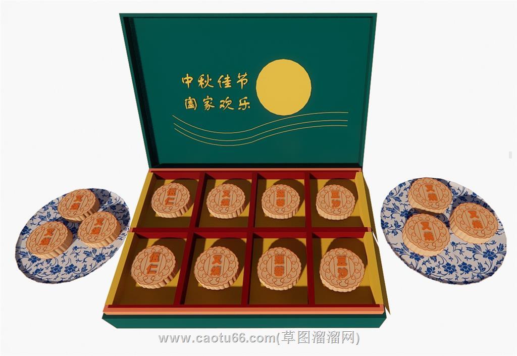 中秋月饼礼盒SU模型
