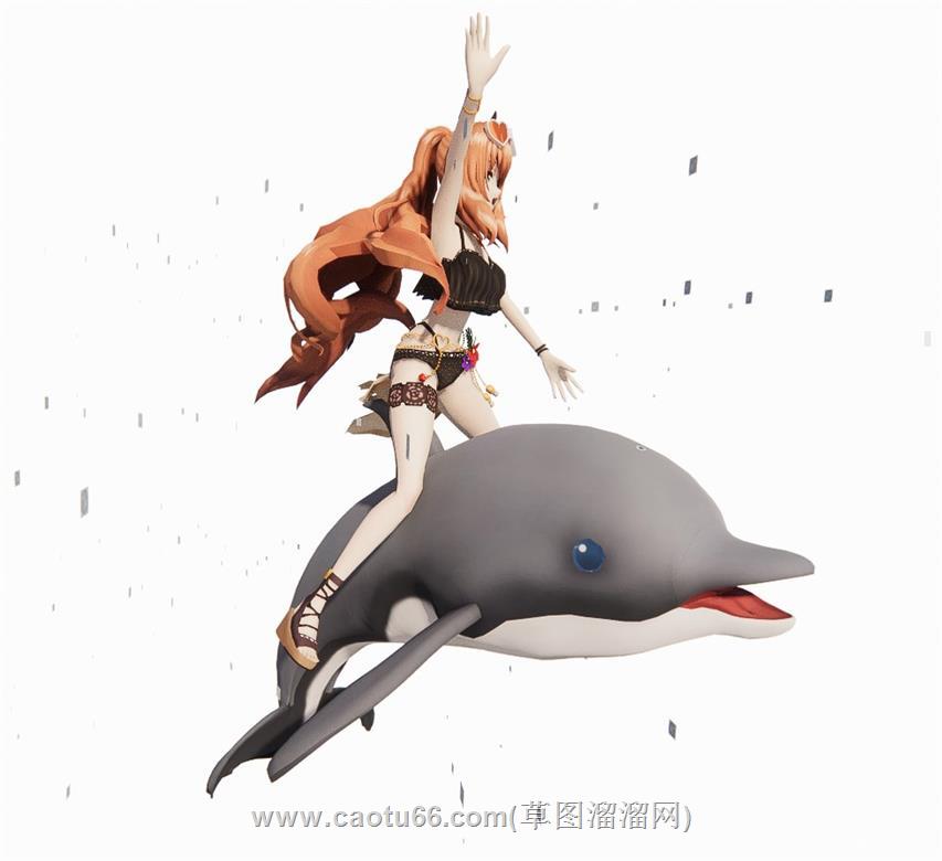 美女海豚手办SU模型