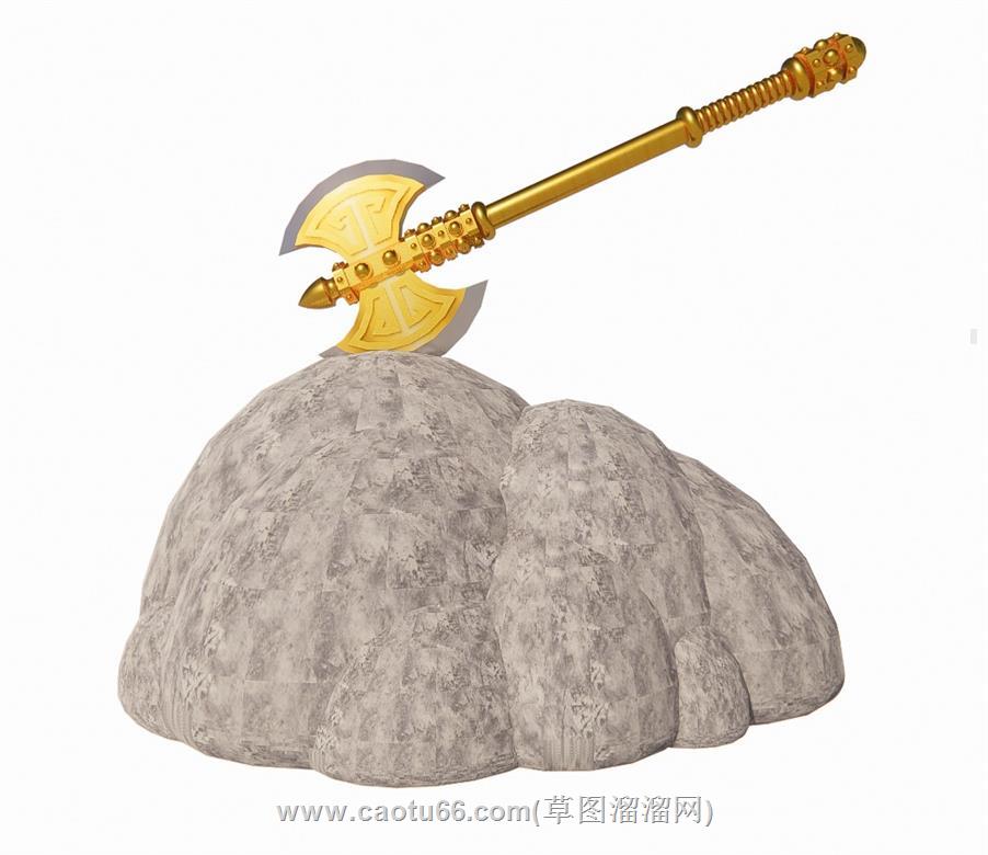 斧头装饰陈咬金SU模型