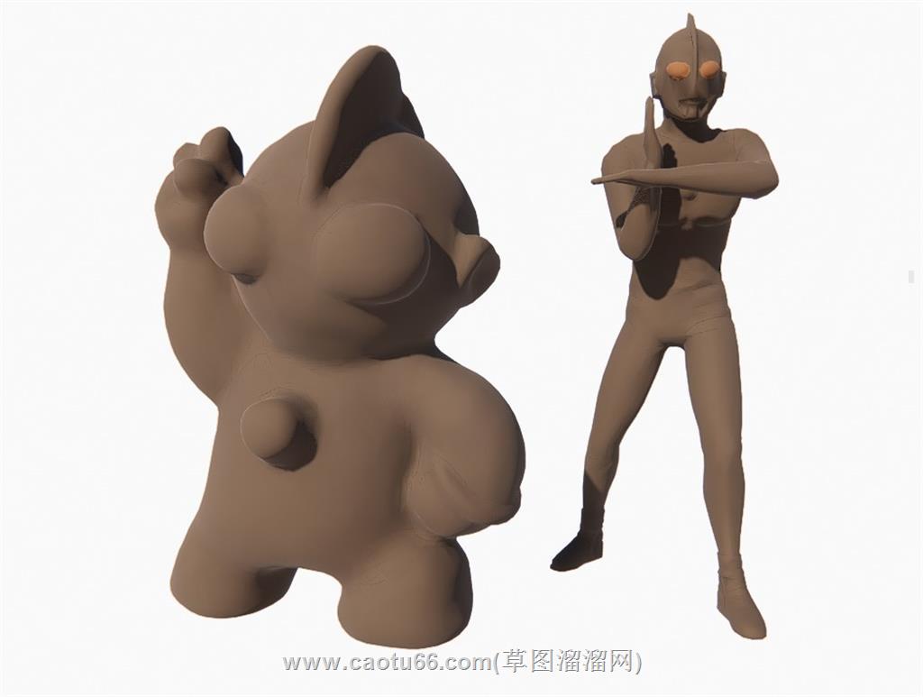 泥人奥特曼摆件SU模型