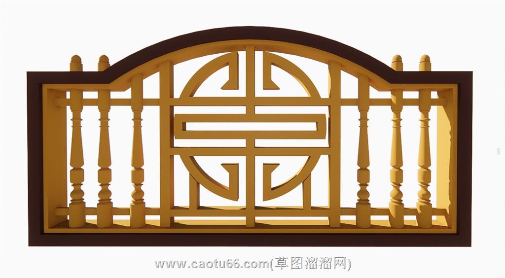 栏杆护栏SU模型