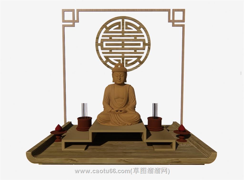 佛像神台SU模型
