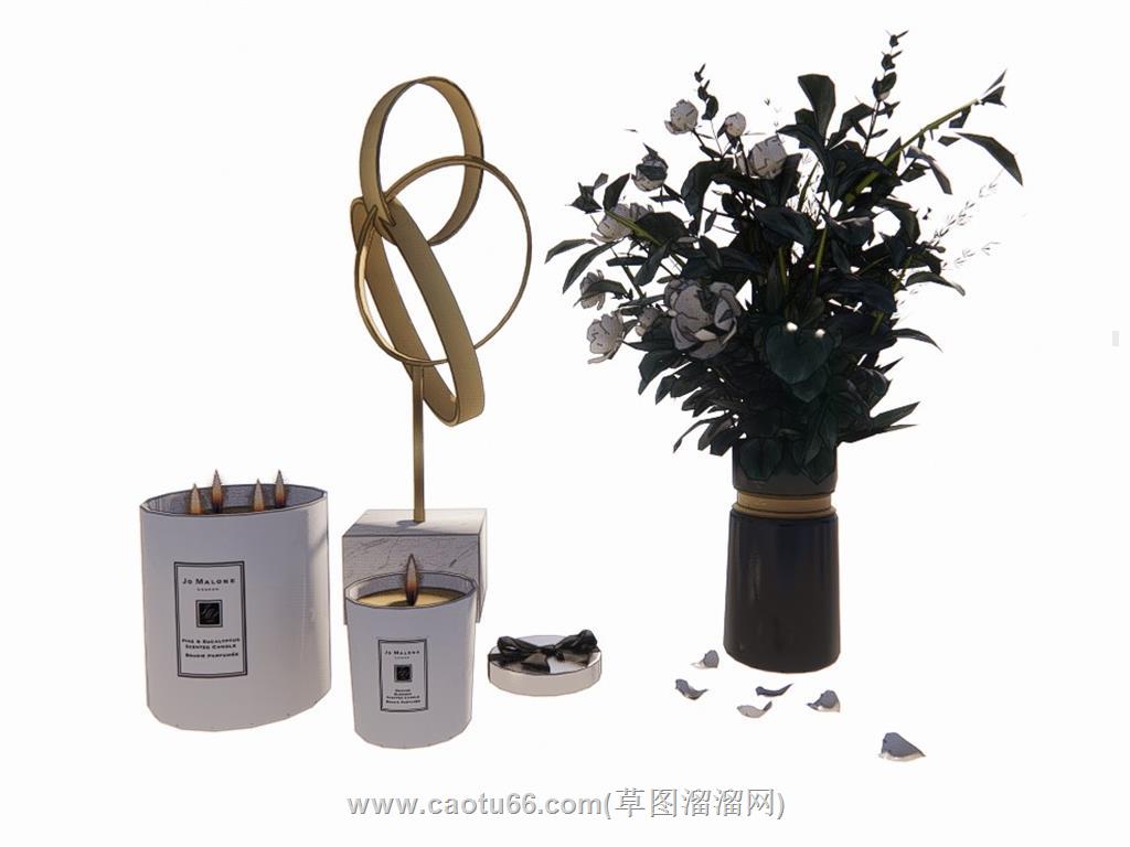 蜡烛花瓶装饰SU模型