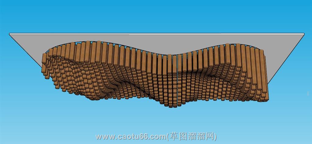 木质造型吊顶SU模型