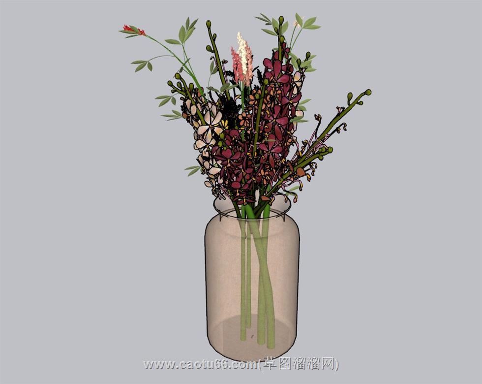 装饰插花花瓶SU模型