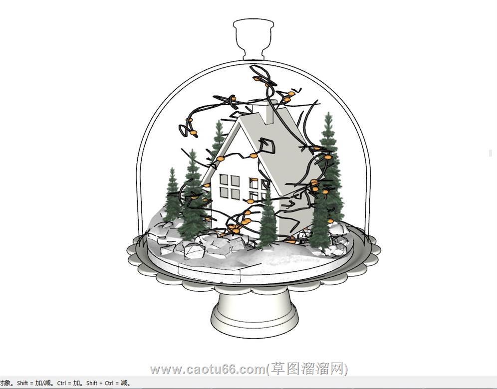 玻璃装饰房屋SU模型