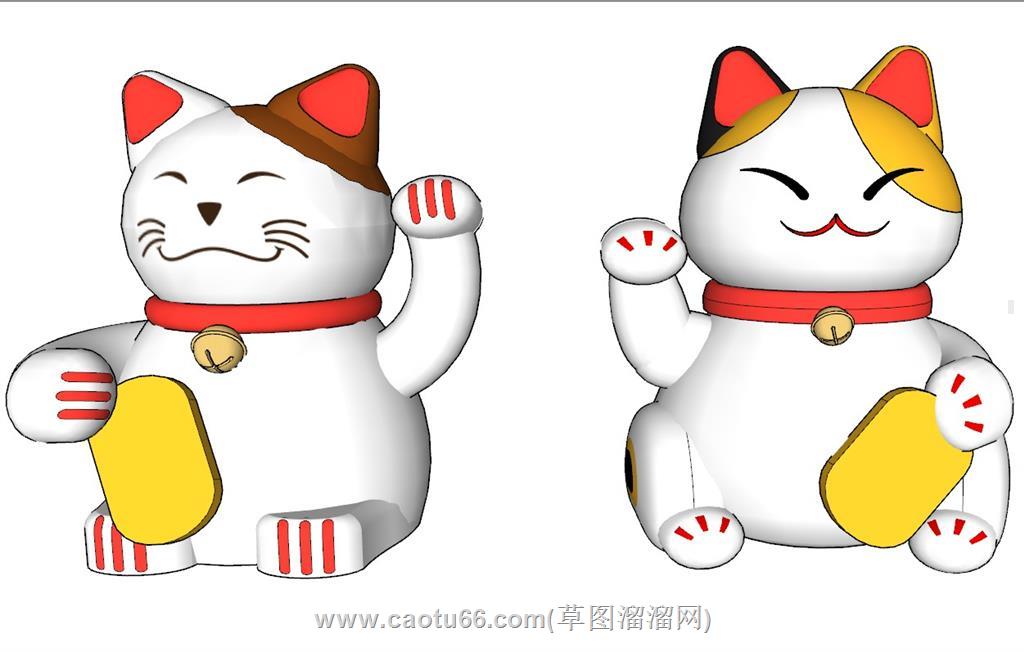 招财猫摆件SU模型