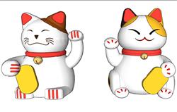 招财猫摆件SU模型