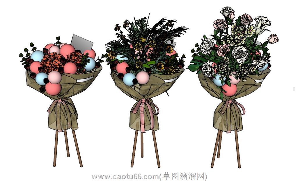 开业花篮装饰SU模型