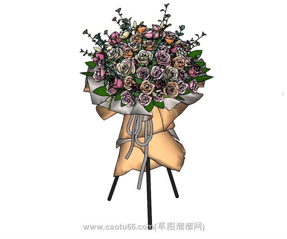 开业花篮装饰SU模型
