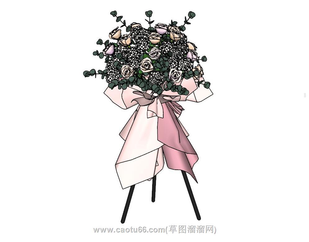 开业花篮装饰SU模型