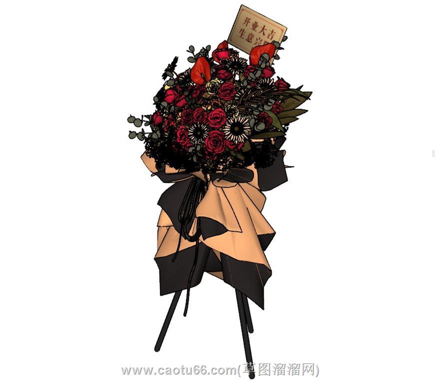 生意兴隆开业大吉花篮SU模型