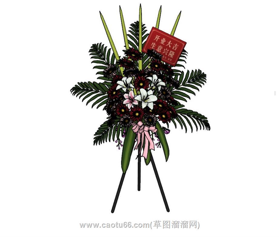 开业花篮SU模型
