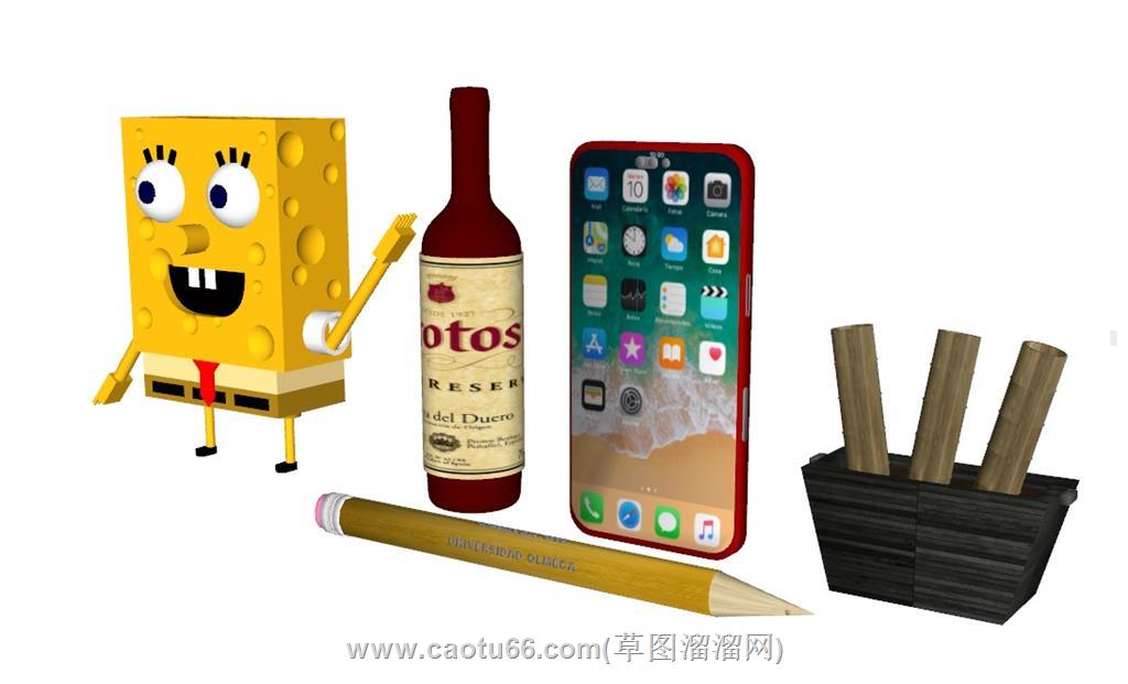 海绵宝宝装饰SU模型