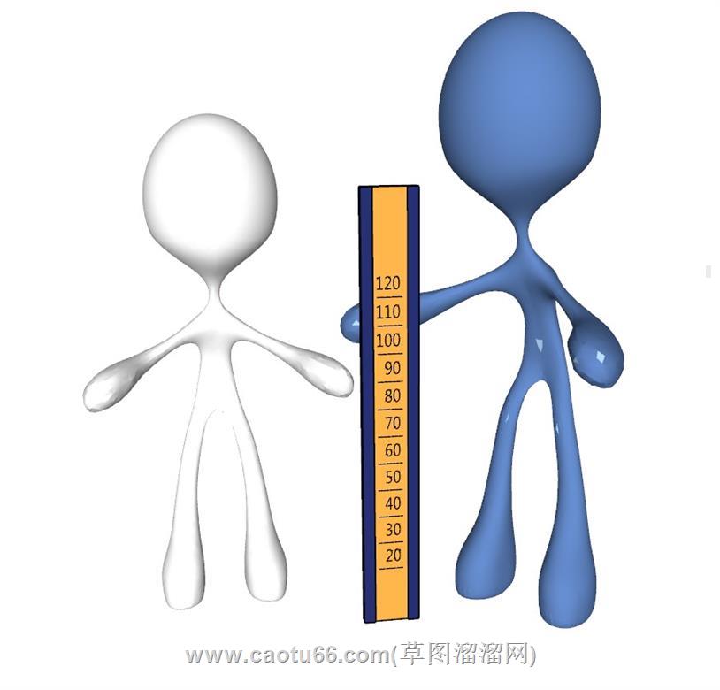 小人尺子摆件SU模型