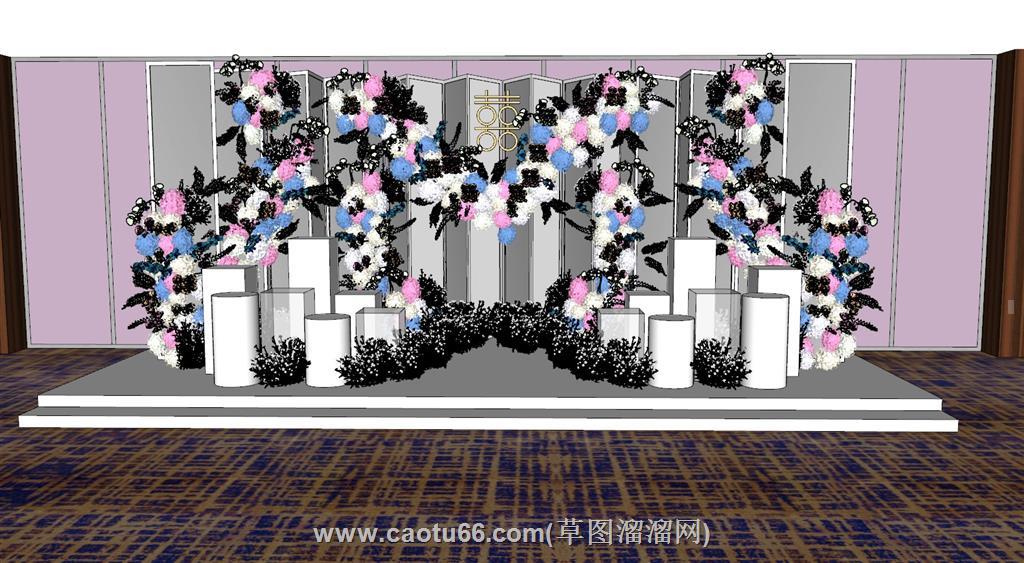 婚庆舞台婚礼SU模型