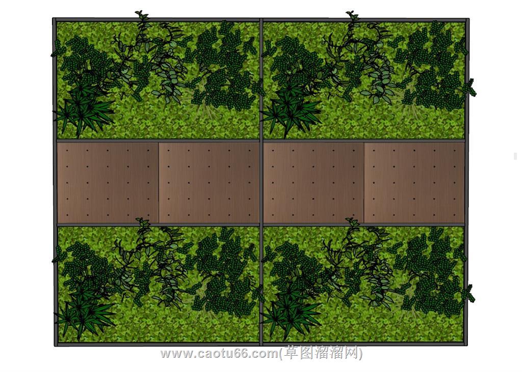 绿植墙装饰SU模型
