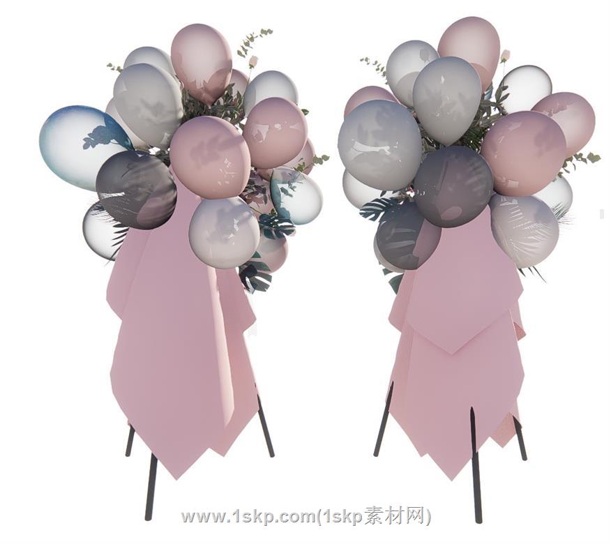 气球花篮SU模型