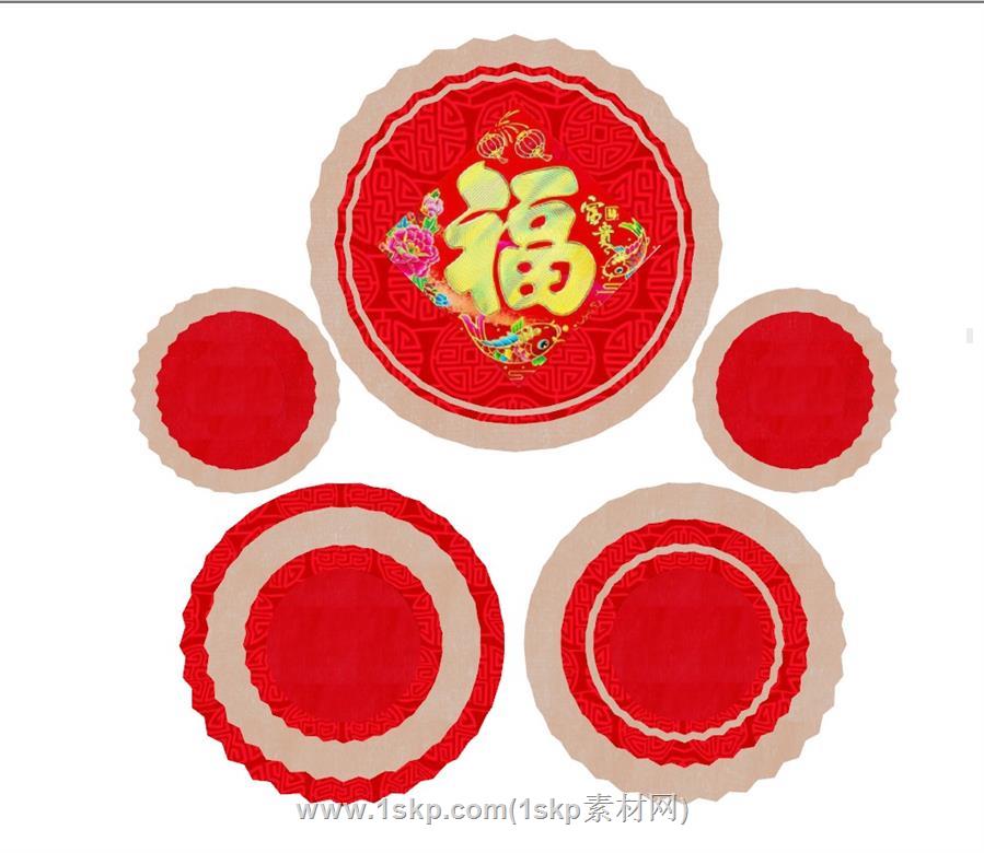 春节福字窗花SU模型