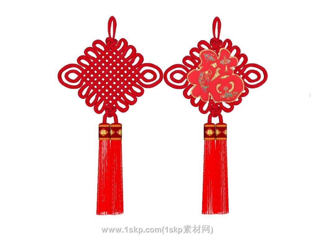 春节同心结中国结SU模型