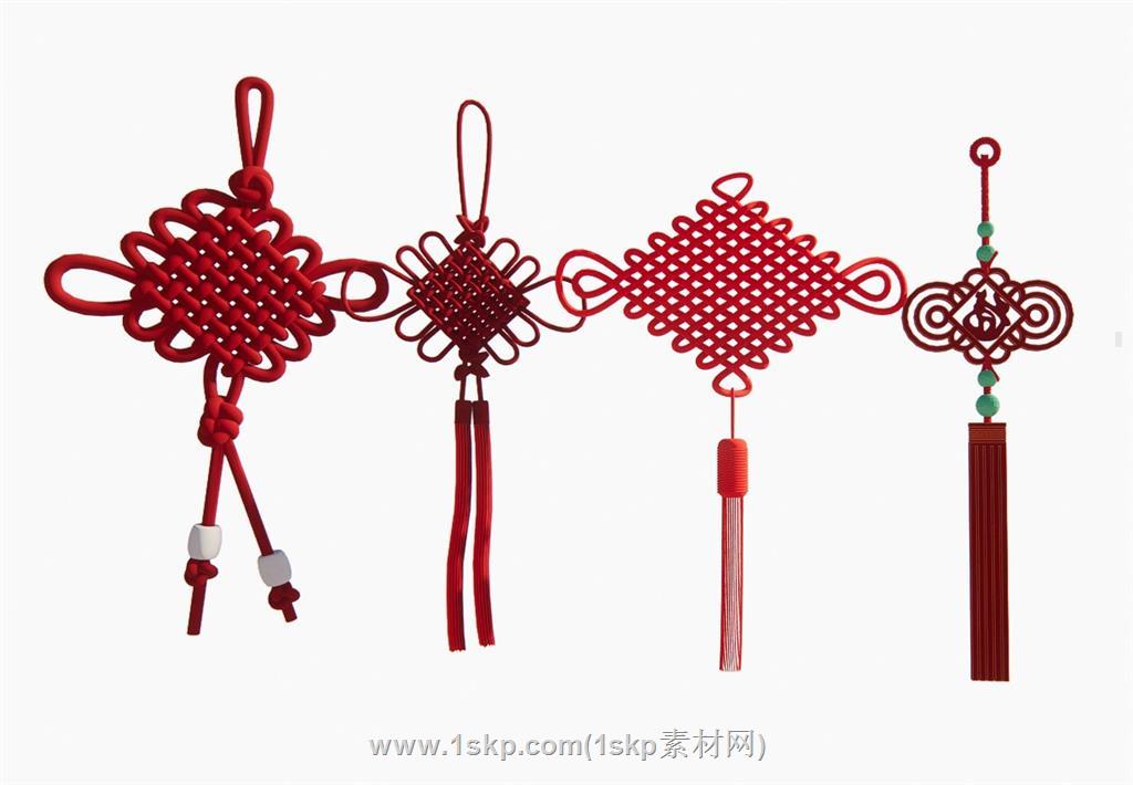 中式中国结同心结SU模型