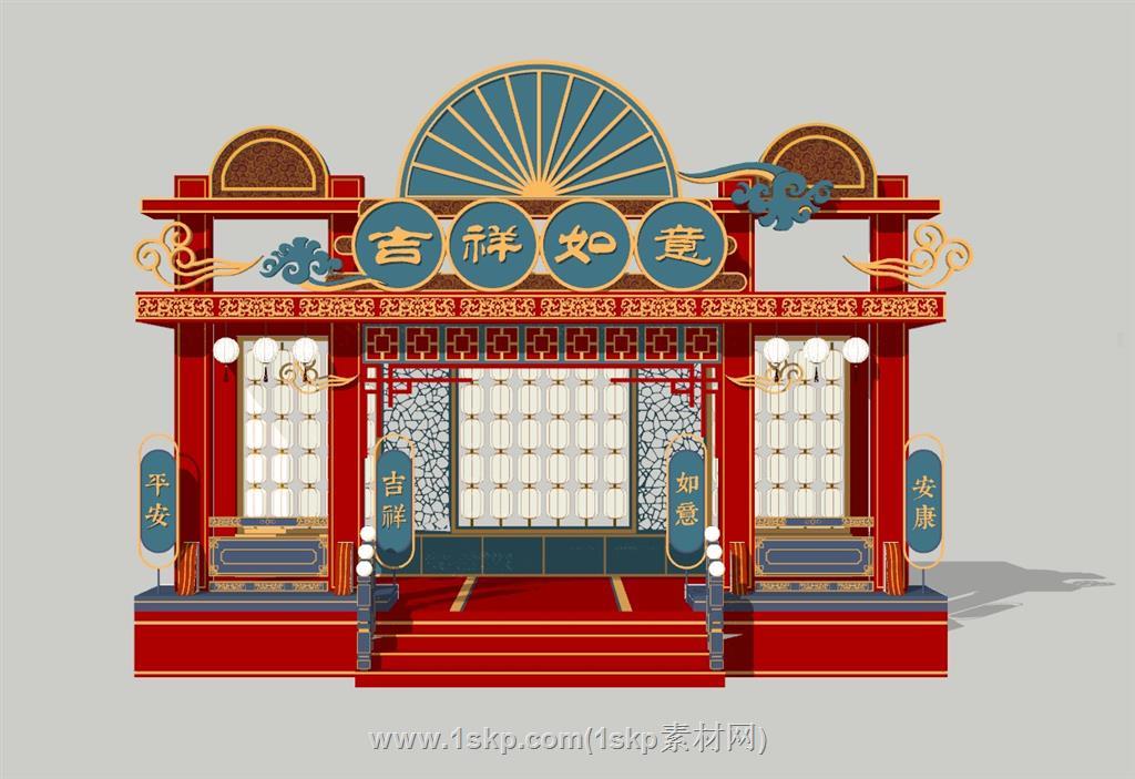 中式春节新年SU模型
