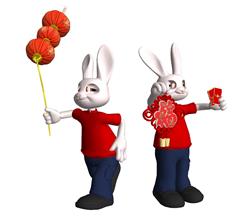 新年春节兔子SU模型