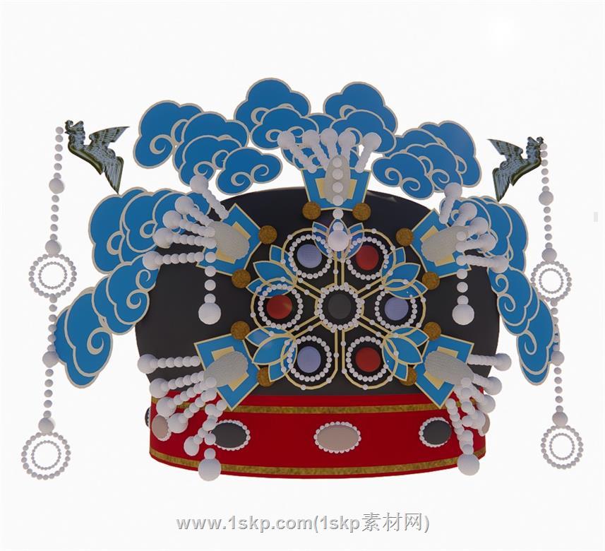 中式凤冠帽子SU模型