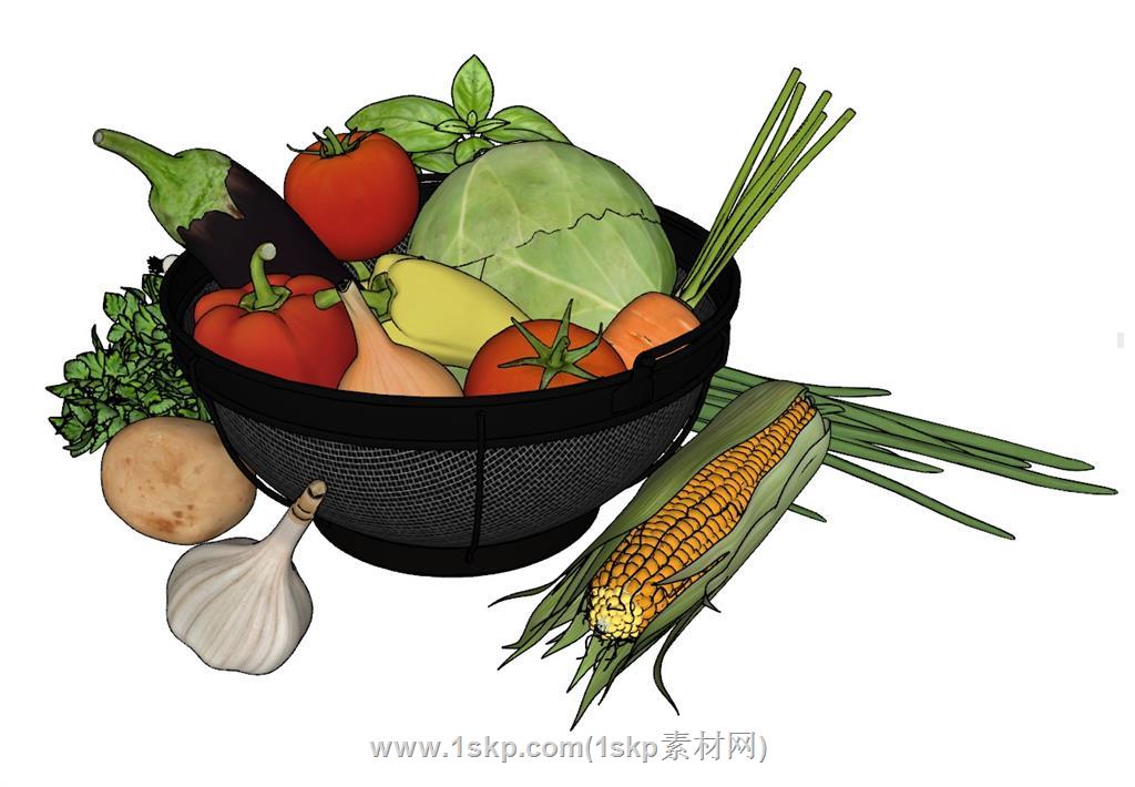 蔬菜玉米辣椒SU模型