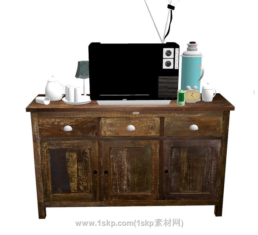 中式暖水瓶电视SU模型
