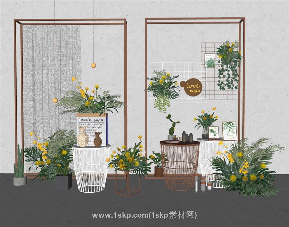 鲜花植物美陈SU模型