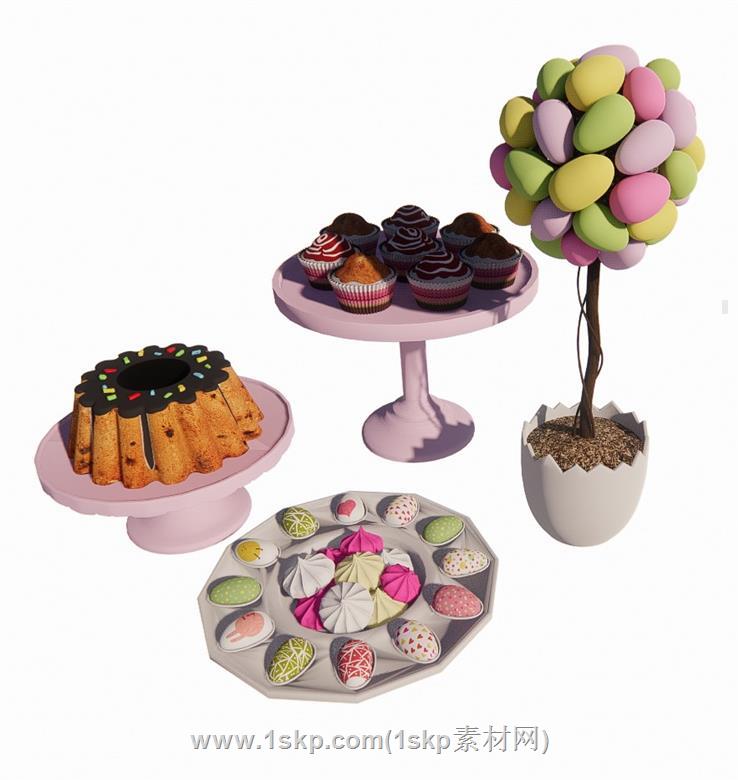 蛋糕食物SU模型