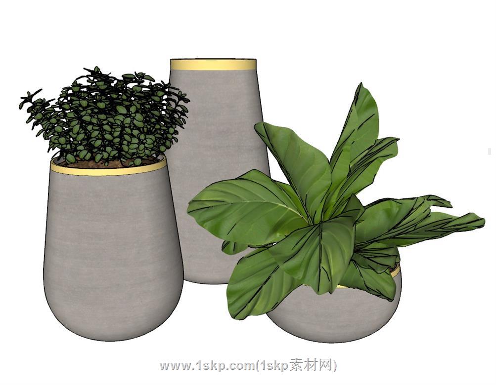 花瓶摆件SU模型