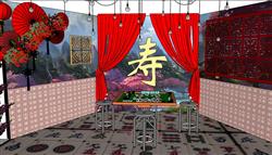 大寿美陈麻将桌SU模型