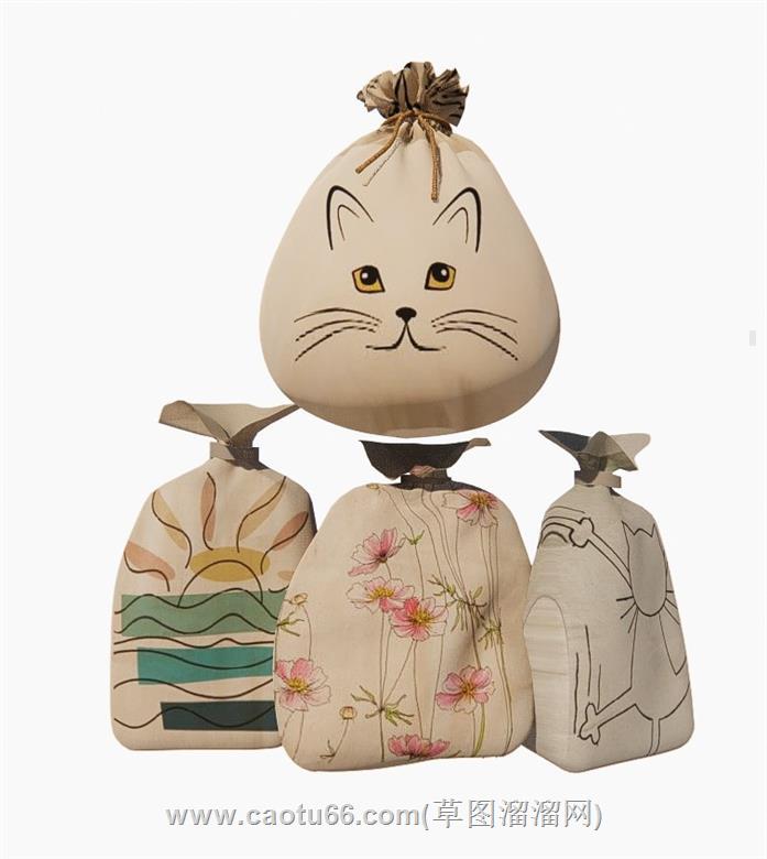 宠物粮食袋猫粮SU模型