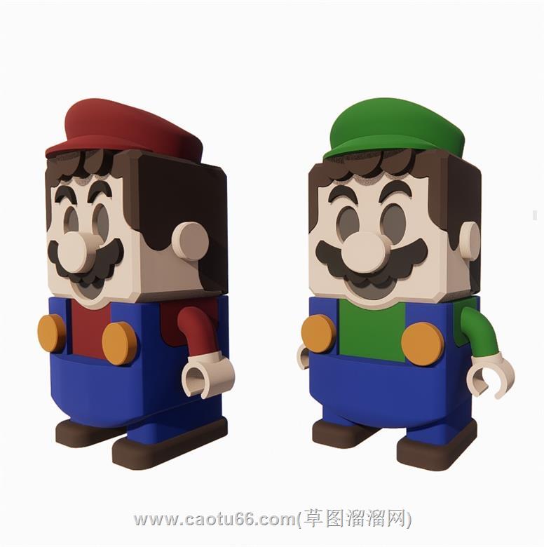 手办积木马里奥SU模型
