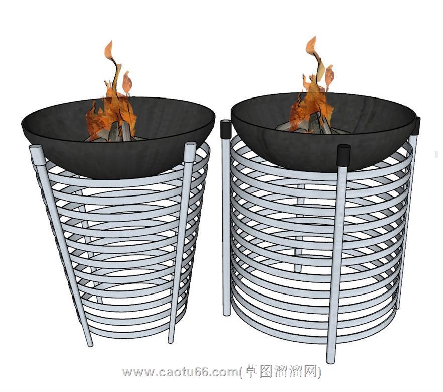 火盆篝火SU模型