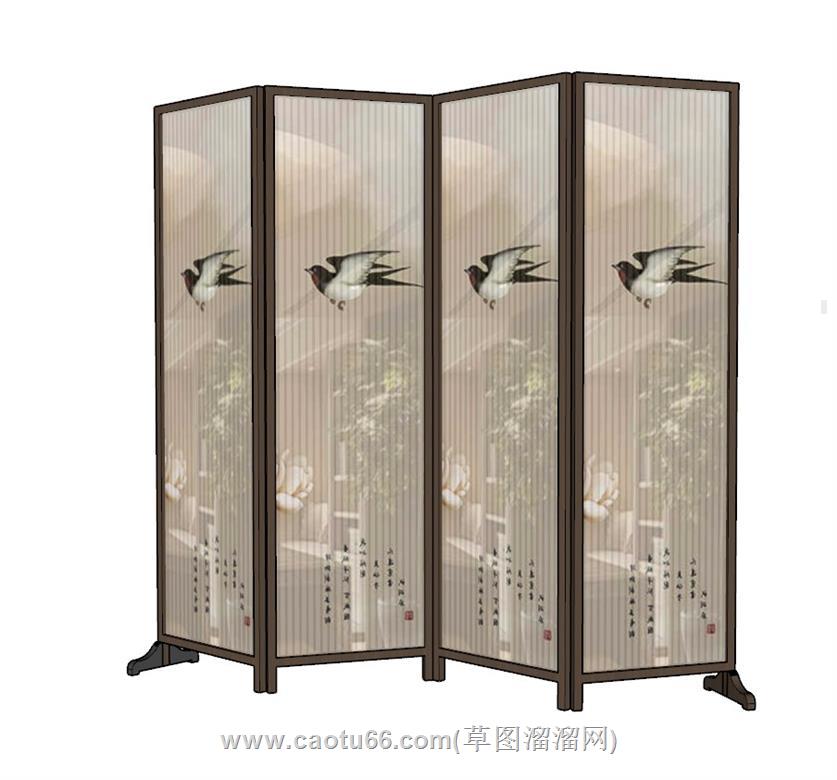 屏风隔断SU模型