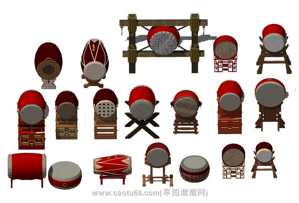 花鼓乐器SU模型