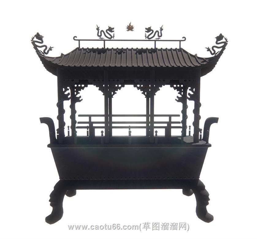 寺庙香炉SU模型