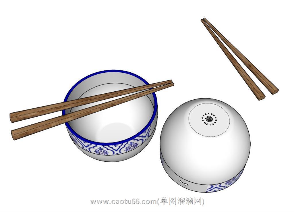 碗筷餐具SU模型