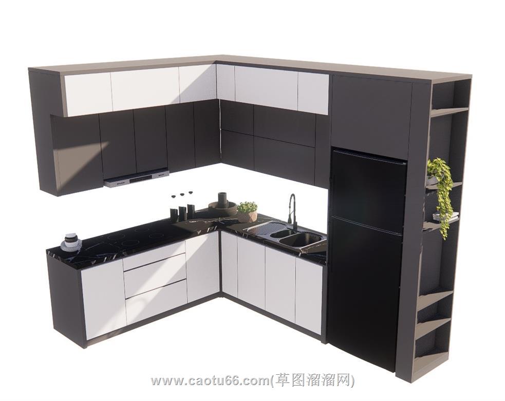 厨房橱柜SU模型